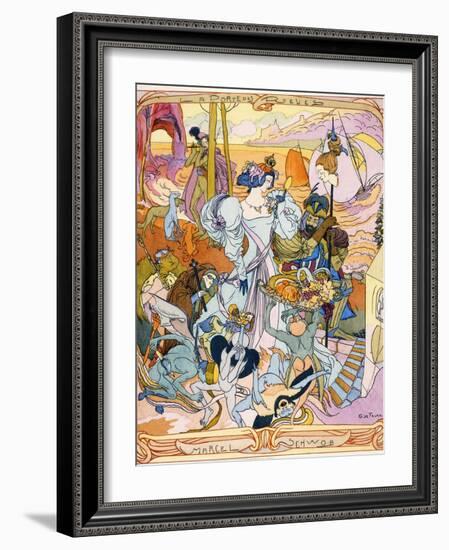 Central Panel of a Triptych Illustration from the Book 'La Porte Des Reves' by Marcel Schwob, 1899-Georges de Feure-Framed Giclee Print