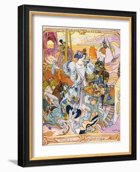 Central Panel of a Triptych Illustration from the Book 'La Porte Des Reves' by Marcel Schwob, 1899-Georges de Feure-Framed Giclee Print