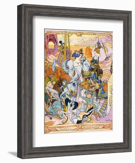 Central Panel of a Triptych Illustration from the Book 'La Porte Des Reves' by Marcel Schwob, 1899-Georges de Feure-Framed Giclee Print