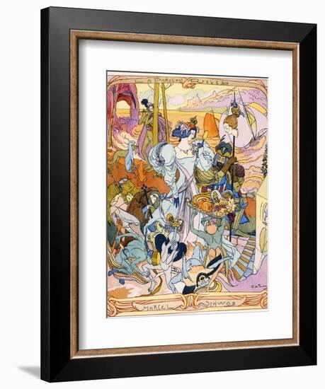 Central Panel of a Triptych Illustration from the Book 'La Porte Des Reves' by Marcel Schwob, 1899-Georges de Feure-Framed Giclee Print
