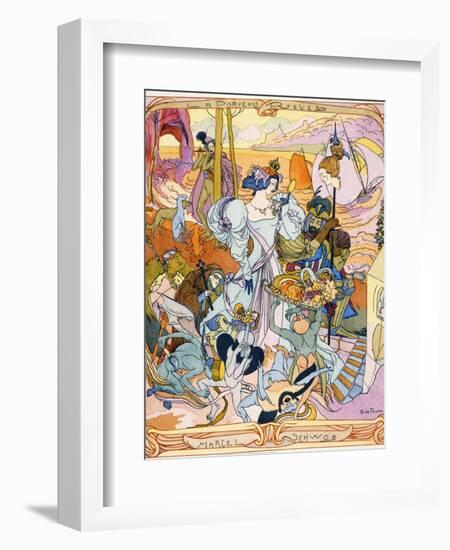 Central Panel of a Triptych Illustration from the Book 'La Porte Des Reves' by Marcel Schwob, 1899-Georges de Feure-Framed Giclee Print