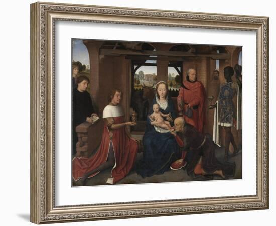 Central Panel of the Triptych of Jan Floreins, 1479-Hans Memling-Framed Giclee Print