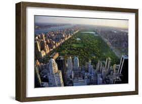 Central Park Aerial View, Manhattan, New York; Park is Surrounded by Skyscraper-T photography-Framed Photographic Print