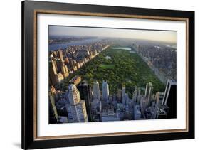 Central Park Aerial View, Manhattan, New York; Park is Surrounded by Skyscraper-T photography-Framed Photographic Print