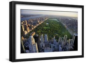 Central Park Aerial View, Manhattan, New York; Park is Surrounded by Skyscraper-T photography-Framed Photographic Print