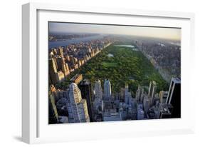 Central Park Aerial View, Manhattan, New York; Park is Surrounded by Skyscraper-T photography-Framed Photographic Print