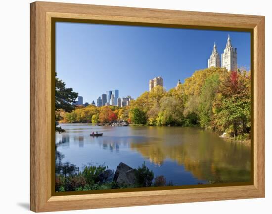 Central Park and Buildings Viewed Across Lake in Autumn, Manhattan, New York City-Gavin Hellier-Framed Premier Image Canvas