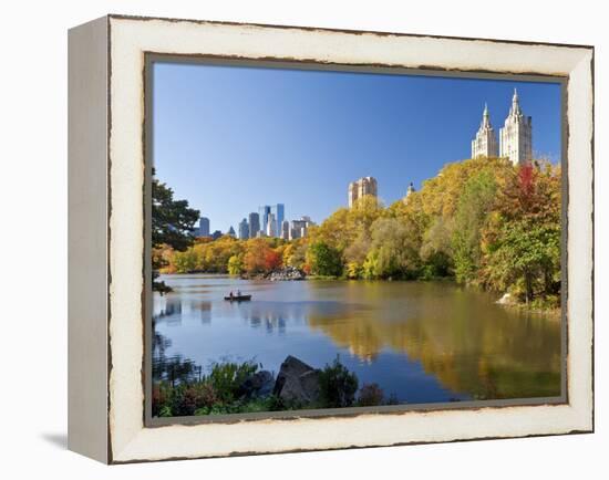 Central Park and Buildings Viewed Across Lake in Autumn, Manhattan, New York City-Gavin Hellier-Framed Premier Image Canvas