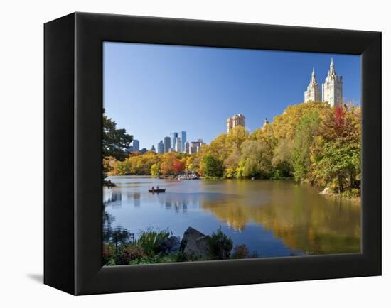 Central Park and Buildings Viewed Across Lake in Autumn, Manhattan, New York City-Gavin Hellier-Framed Premier Image Canvas