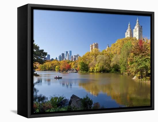 Central Park and Buildings Viewed Across Lake in Autumn, Manhattan, New York City-Gavin Hellier-Framed Premier Image Canvas