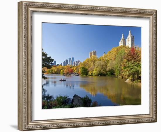 Central Park and Buildings Viewed Across Lake in Autumn, Manhattan, New York City-Gavin Hellier-Framed Photographic Print