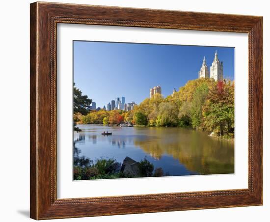 Central Park and Buildings Viewed Across Lake in Autumn, Manhattan, New York City-Gavin Hellier-Framed Photographic Print