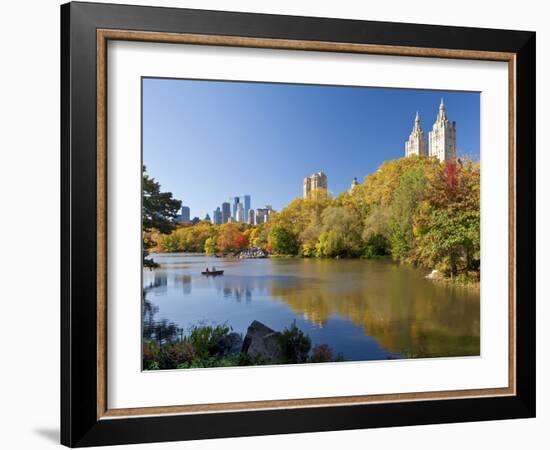 Central Park and Buildings Viewed Across Lake in Autumn, Manhattan, New York City-Gavin Hellier-Framed Photographic Print