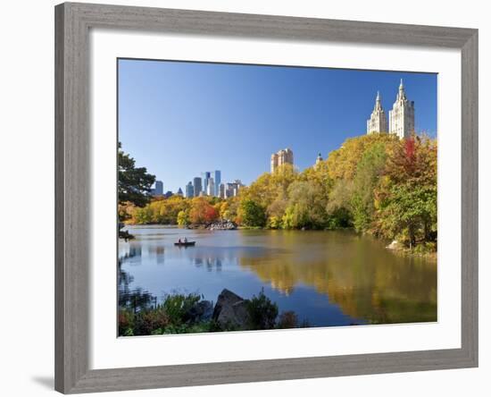 Central Park and Buildings Viewed Across Lake in Autumn, Manhattan, New York City-Gavin Hellier-Framed Photographic Print