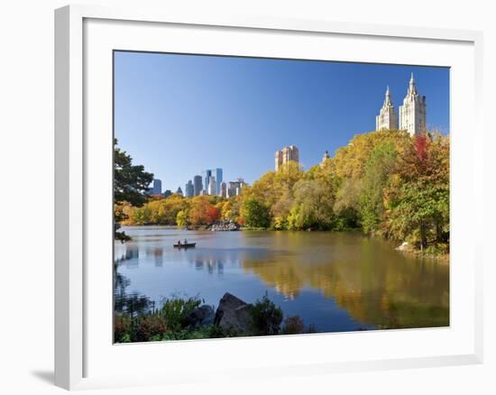 Central Park and Buildings Viewed Across Lake in Autumn, Manhattan, New York City-Gavin Hellier-Framed Photographic Print