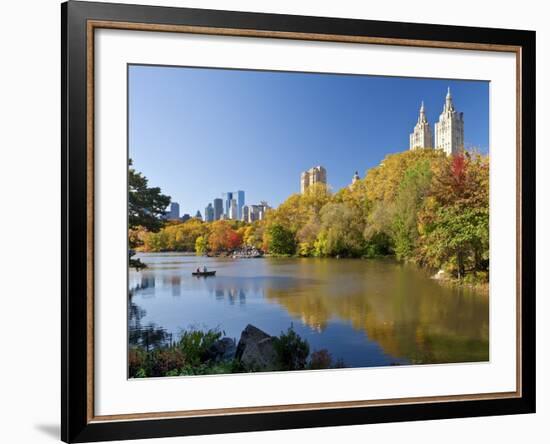 Central Park and Buildings Viewed Across Lake in Autumn, Manhattan, New York City-Gavin Hellier-Framed Photographic Print