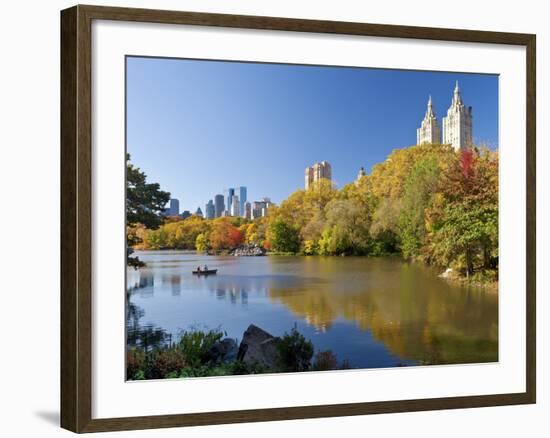 Central Park and Buildings Viewed Across Lake in Autumn, Manhattan, New York City-Gavin Hellier-Framed Photographic Print