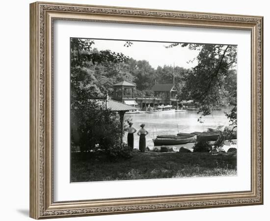 Central Park Boat House, C.1910-21 (B/W Photo)-William Davis Hassler-Framed Giclee Print