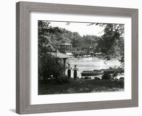 Central Park Boat House, C.1910-21 (B/W Photo)-William Davis Hassler-Framed Giclee Print