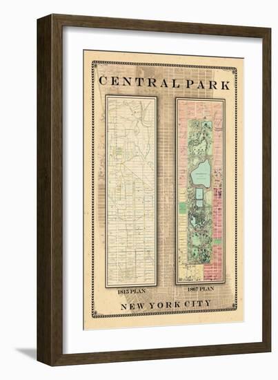 Central Park Development Composition 1815-1867, New York, United States, 1867-null-Framed Giclee Print