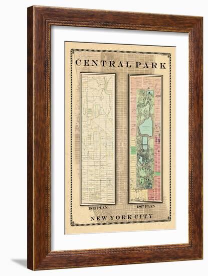 Central Park Development Composition 1815-1867, New York, United States, 1867-null-Framed Giclee Print