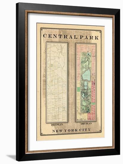 Central Park Development Composition 1815-1867, New York, United States, 1867-null-Framed Giclee Print