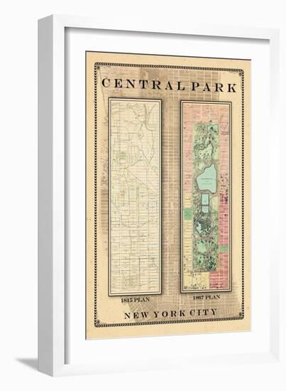 Central Park Development Composition 1815-1867, New York, United States, 1867-null-Framed Giclee Print