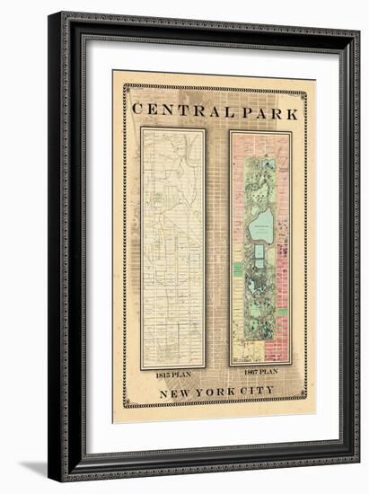 Central Park Development Composition 1815-1867, New York, United States, 1867-null-Framed Giclee Print