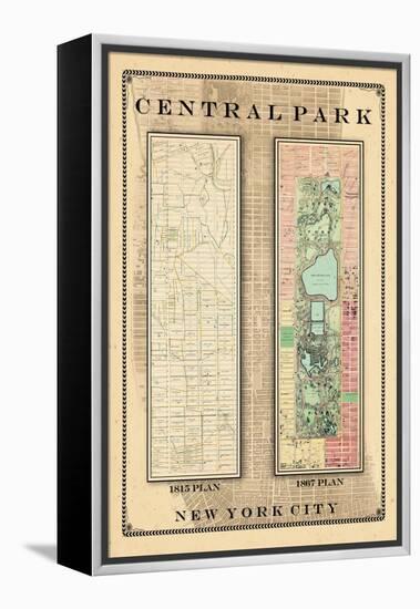 Central Park Development Composition 1815-1867, New York, United States, 1867-null-Framed Premier Image Canvas