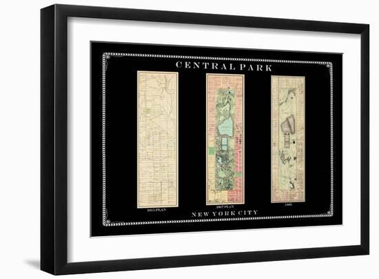 Central Park Development Composition1815-1885 - dark, New York, United States, 2007-null-Framed Premium Giclee Print