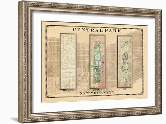 Central Park Development Composition1815-1885 - light, New York, United States, 2007-null-Framed Giclee Print