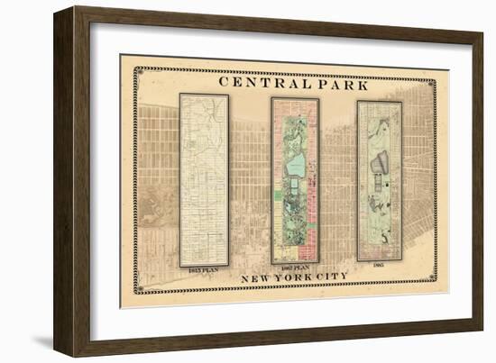 Central Park Development Composition1815-1885 - light, New York, United States, 2007-null-Framed Giclee Print
