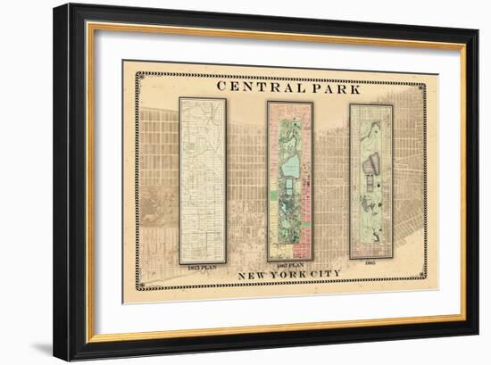 Central Park Development Composition1815-1885 - light, New York, United States, 2007-null-Framed Giclee Print