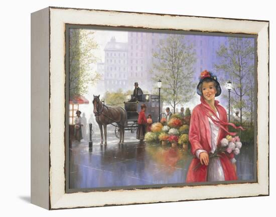 Central Park Flower Market-John Zaccheo-Framed Premier Image Canvas