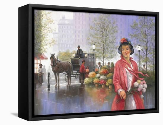 Central Park Flower Market-John Zaccheo-Framed Premier Image Canvas