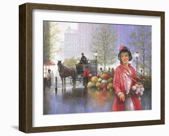 Central Park Flower Market-John Zaccheo-Framed Giclee Print