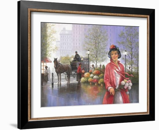 Central Park Flower Market-John Zaccheo-Framed Giclee Print