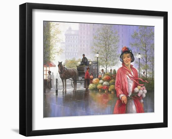 Central Park Flower Market-John Zaccheo-Framed Giclee Print