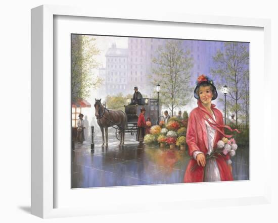 Central Park Flower Market-John Zaccheo-Framed Giclee Print