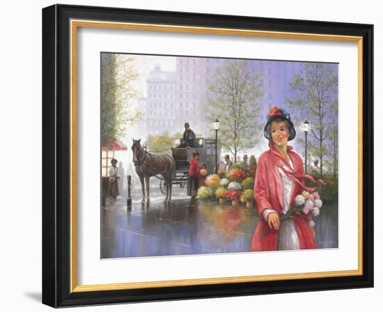 Central Park Flower Market-John Zaccheo-Framed Giclee Print