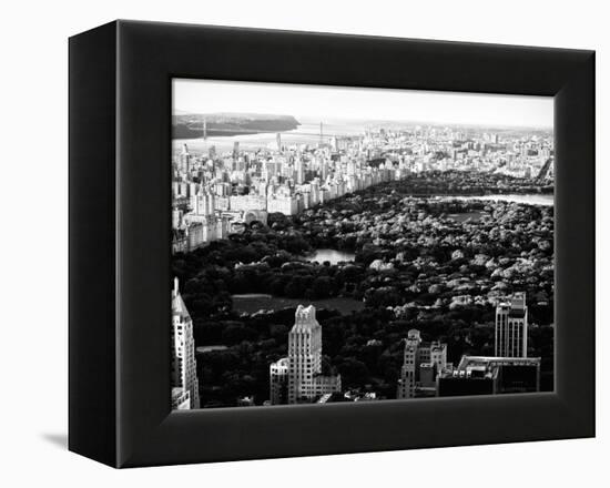Central Park in the Summer and Sunset, Landscape, Manhattan, New York, Black and White Photography-Philippe Hugonnard-Framed Premier Image Canvas