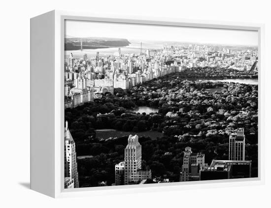 Central Park in the Summer and Sunset, Landscape, Manhattan, New York, Black and White Photography-Philippe Hugonnard-Framed Premier Image Canvas