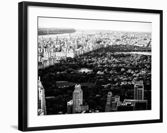 Central Park in the Summer and Sunset, Landscape, Manhattan, New York, Black and White Photography-Philippe Hugonnard-Framed Photographic Print