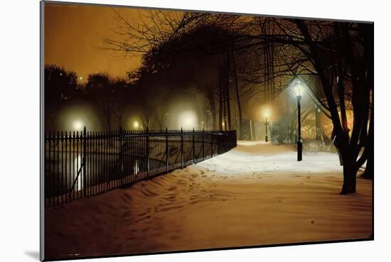Central Park Nocturne in Snow, 2007-Max Ferguson-Mounted Giclee Print