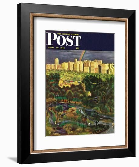 "Central Park Rainbow," Saturday Evening Post Cover, April 30, 1949-John Falter-Framed Giclee Print