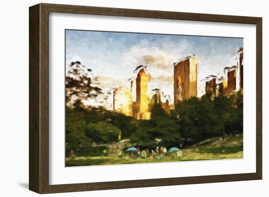 Central Park Sunset IV - In the Style of Oil Painting-Philippe Hugonnard-Framed Giclee Print