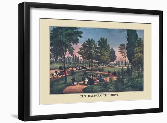 Central Park, The Drive-Currier & Ives-Framed Art Print