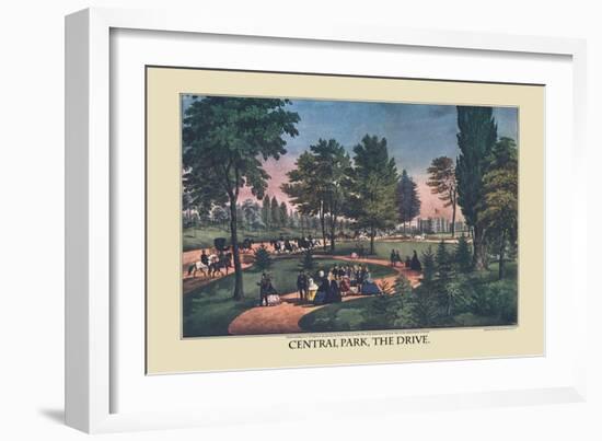 Central Park, The Drive-Currier & Ives-Framed Art Print