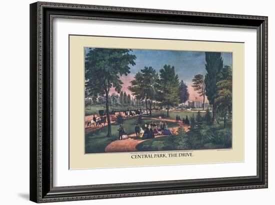 Central Park, The Drive-Currier & Ives-Framed Art Print