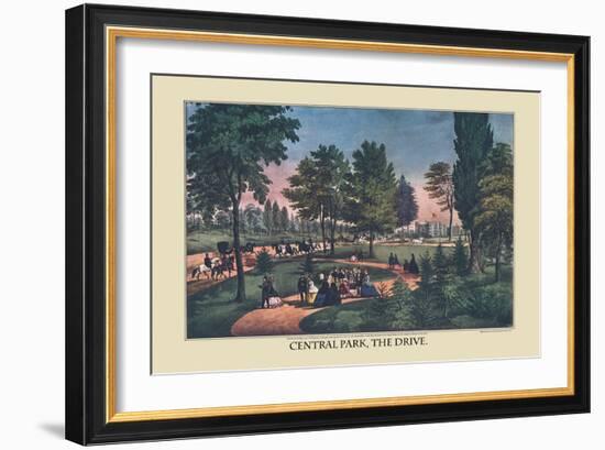 Central Park, The Drive-Currier & Ives-Framed Art Print